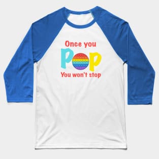 Pop it fidget toy party, popit fidget popping kids Baseball T-Shirt